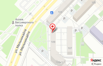 Продовольственный магазин Лидер на улице Мельникайте на карте