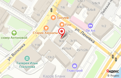 Русские апартаменты на улице Ленивке на карте