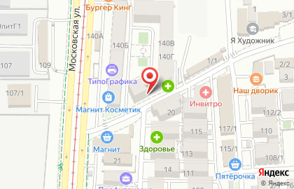 Магазин белорусской косметики на Московской улице на карте