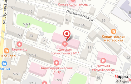 Детская городская поликлиника №1 на улице Вилонова на карте