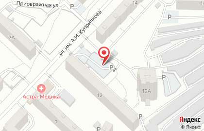 Автостоянка на ул. Куприянова, 14Б на карте