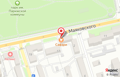 Столовая Сафари в Свердловском районе на карте