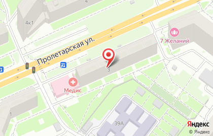 Медицинский центр МЕДИС на Пролетарской на карте