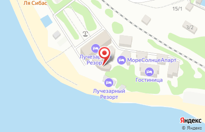 Пляж Лучезарный на карте