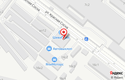 Техцентр ШевиПлюс на улице Красная Сосна на карте