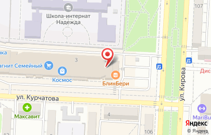 Салон сотовой связи Tele2 на улице Курчатова на карте