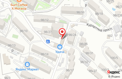 Центральный район Киоск по продаже фруктов и овощей на Курортном проспекте на карте