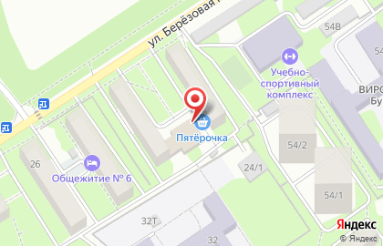 Супермаркет Пятёрочка на улице Березовая роща на карте