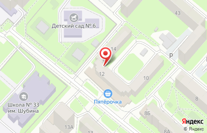 Башмачок на бульваре Шубина на карте