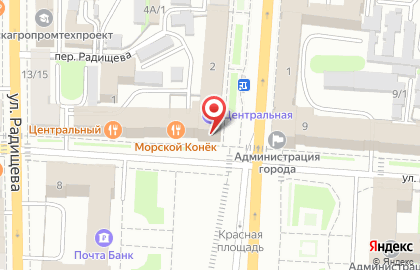 Гостиница Центральная на улице Ленина на карте