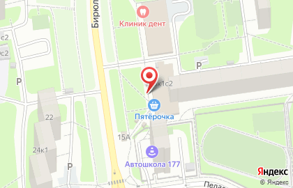 Киоск по продаже хлебобулочных изделий, район Бирюлёво Восточное на Бирюлёвской улице на карте