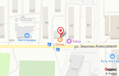 Служба доставки пиццы, шаурмы, суши и роллов Тандыр №1 на улице Эмилии Алексеевой на карте