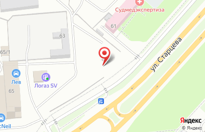 Шиномонтажная мастерская на улице Старцева на карте
