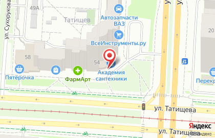 Супермаркет Верный на улице Татищева на карте