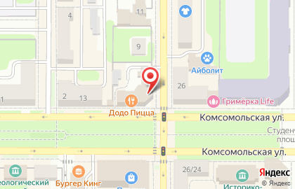 Пиццерия Додо Пицца на Комсомольской на карте