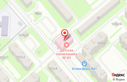 Городская поликлиника №52 на улице Первого Мая на карте