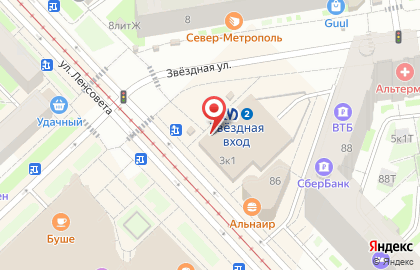 Банкомат СберБанк на Звёздной улице, 3 к 1 на карте
