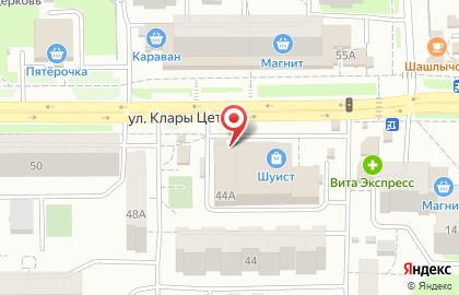 Магазин Строитель на улице Клары Цеткин на карте
