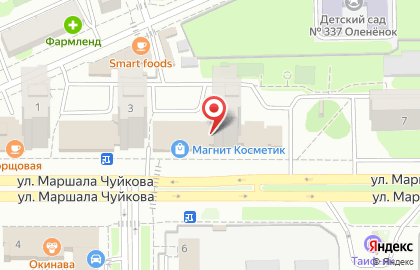 Магазин 220 Вольт на улице Маршала Чуйкова на карте
