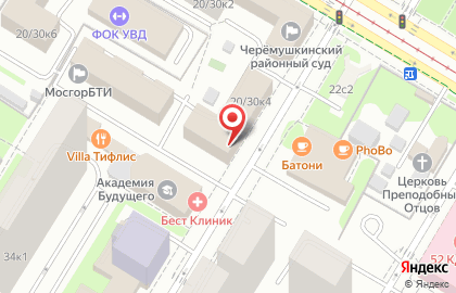 Юго-западного АО Зюзинский Районный суд г. Москвы на карте