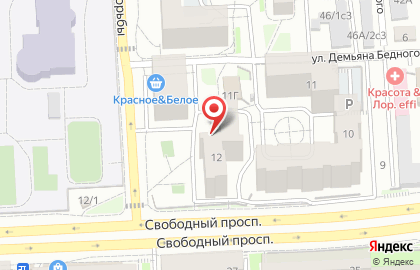 Продовольственный магазин Провиант в Железнодорожном районе на карте