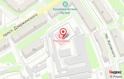 Медицинский центр УльтраМед на проспекте Дзержинского на карте
