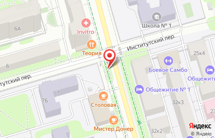 Киоск Формула шаурмы в Институтском переулке на карте