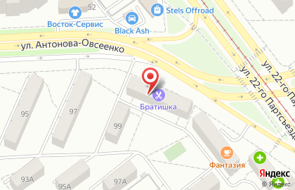 Парикмахерская эконом-класса эконом-класса на улице Антонова-Овсеенко на карте