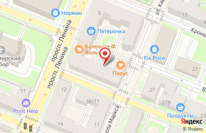Алкомаркет Пятъница в Кронштадтском районе на карте