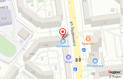 Магазин продуктов Калинка на улице Будённого на карте