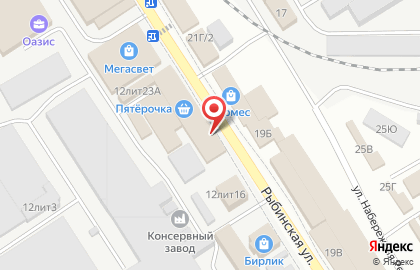 Магазин Европол на Рыбинской улице на карте