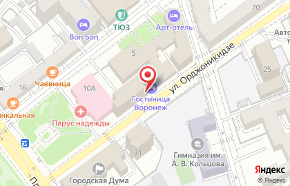 Гостиничный комплекс Воронеж на Плехановской улице на карте