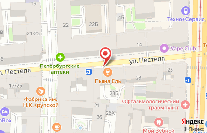 Пекарня Ленинградские булочные на улице Пестеля на карте