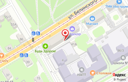 Зоомагазин-бутик 4 с хвостиком на улице Белинского на карте