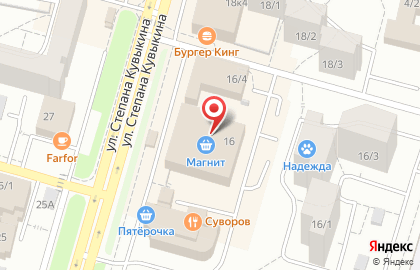 Сеть магазинов тканей и швейной фурнитуры на улице Степана Кувыкина на карте