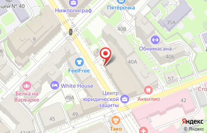 Центр дополнительного образования Эрудит в Нижегородском районе на карте