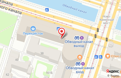 Банкомат Райффайзенбанк на метро Обводный канал на карте