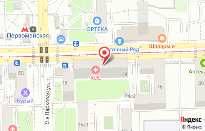 Банк ВТБ на Первомайской улице на карте