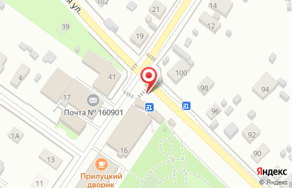 Киоск по продаже фруктов и овощей на Железнодорожной улице на карте