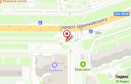 Г. Дзержинск Киоск по продаже фруктов и овощей на проспекте Циолковского на карте