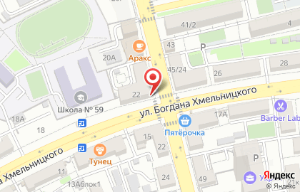 Банк ВТБ на улице Богдана Хмельницкого на карте