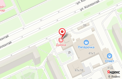 Магазин цветов Цветовик на улице Коллонтай на карте