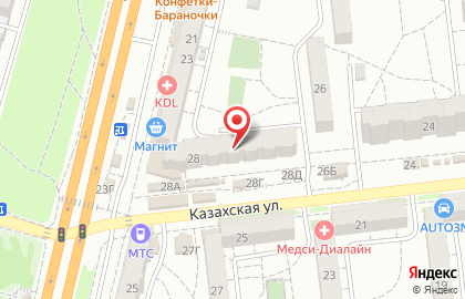 Билборды (6х3 м) от РА Экспресс-Сити на Казахской улице на карте