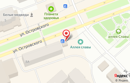 Магазин овощей на улице Островского на карте