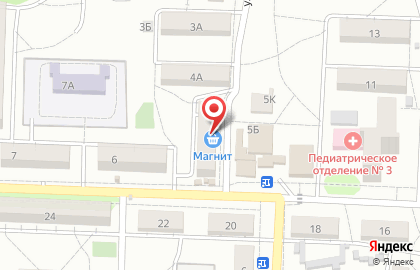 Супермаркет Магнит у дома в Советском районе на карте