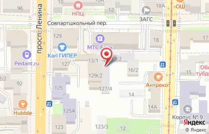 Спортивно-развлекательный лазертаг-клуб АтАкА на проспекте Ленина на карте