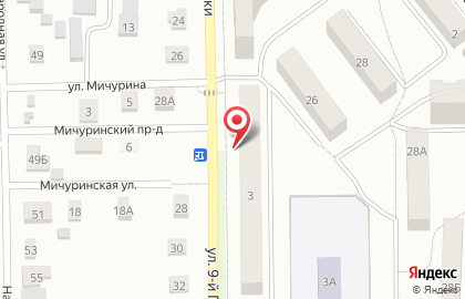 Перекресток на улице 9 Пятилетки на карте