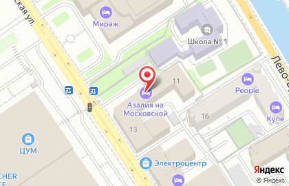 Гостиница Московская в Казани на карте