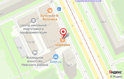 Киоск фастфудной продукции, Невский район на проспекте Солидарности на карте