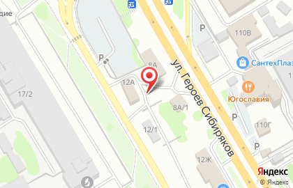 Шиномонтажная мастерская на улице Героев Сибиряков на карте